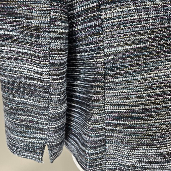 Kasper Womens S Blazer Black Grey Shimmery Metalic Tweed‎ Career Office Holiday - Picture 5 of 11